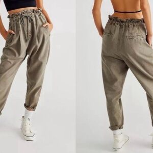 Free People Margate Drawstring Paperbag Waist Pants